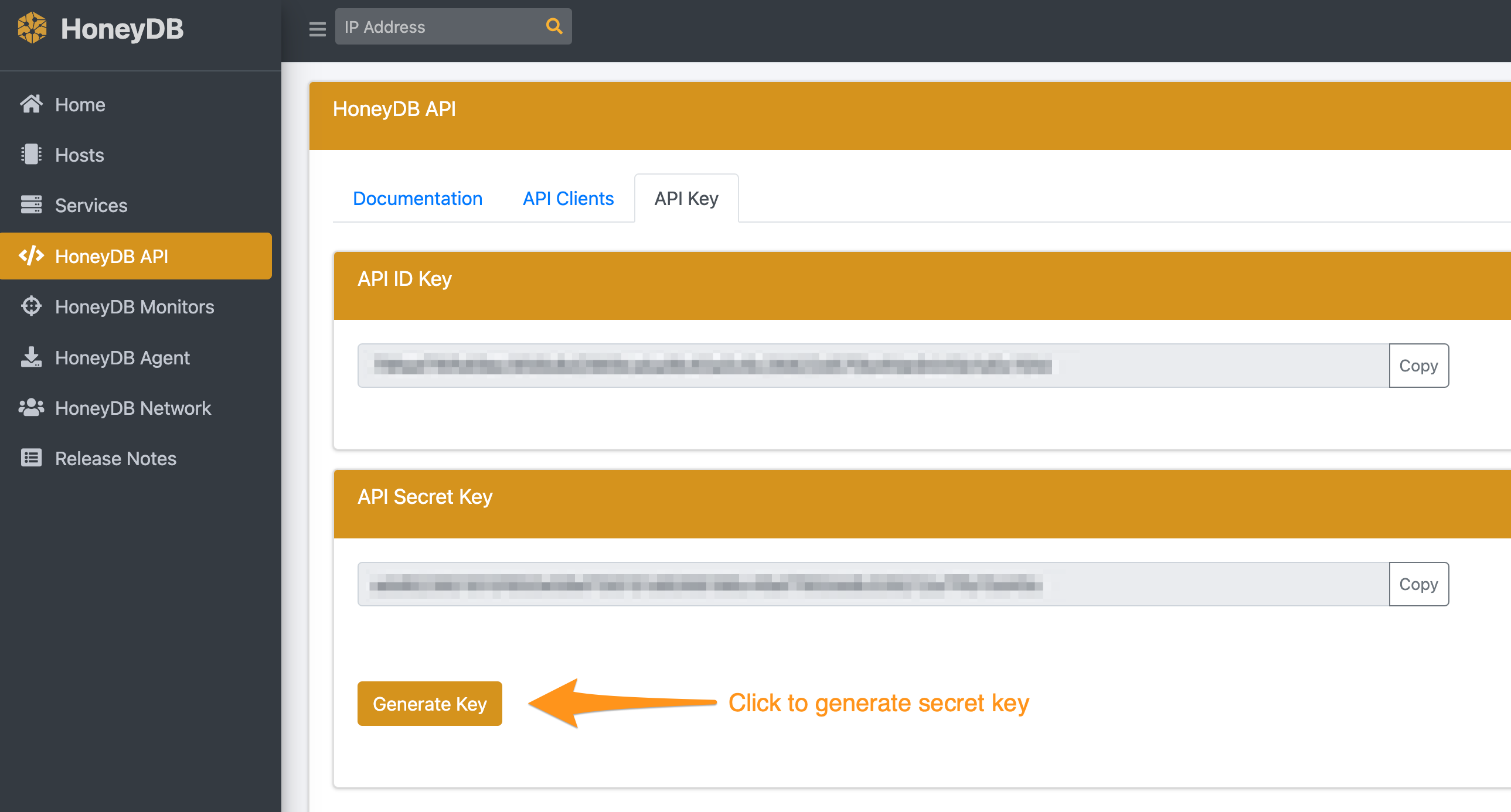 Generating a HoneyDB API key
